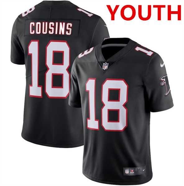 Youth Atlanta Falcons #18 Kirk Cousins Black Vapor Untouchable Limited Stitched Jersey Dzhi->->Youth Jersey